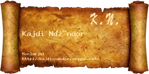 Kajdi Nándor névjegykártya